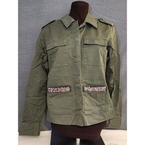 A New Day Women's Military Jacket with Pocket Beading (Olive,‎ Medium) New